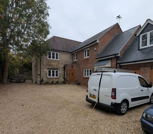 Jack's van outside a Wroughton property